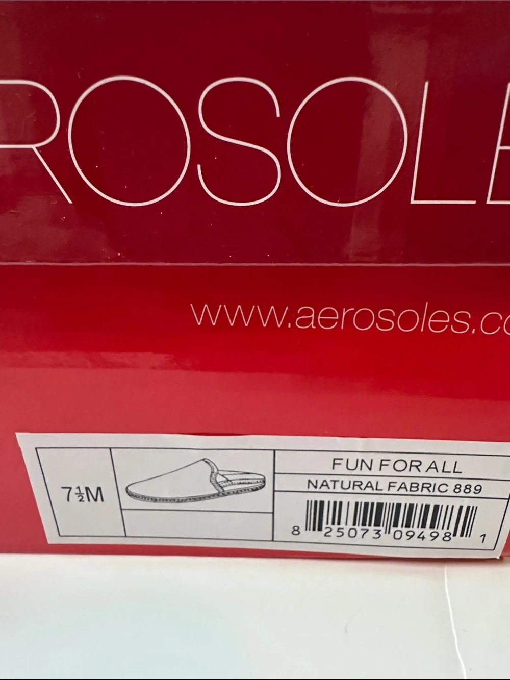 Aerosoles Beige Slip-On Canvas Mules with “HAPPY HOUR